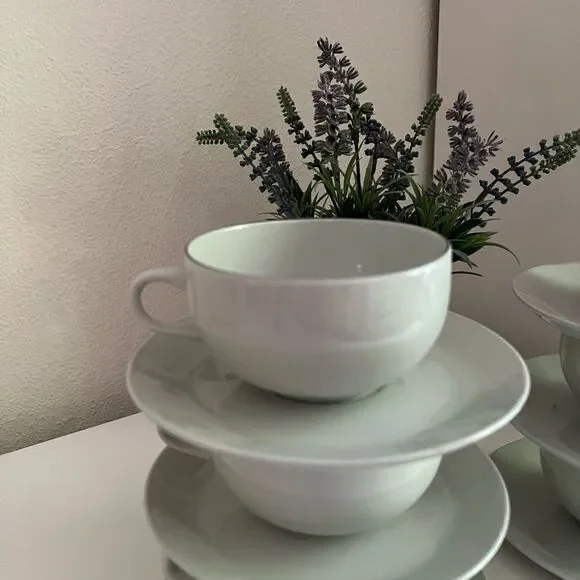 Royal Copenhagen set for 4 cups & saucers 3074 design from 1963 by Goethe Meyer
